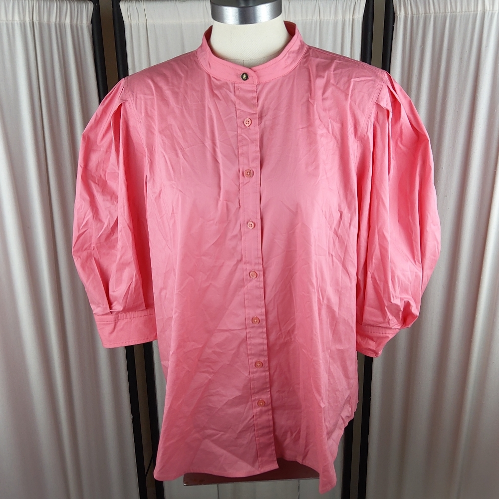 Lauren Ralph Lauren Silky Stretch Cotton Shirt, Women's, Pink, NWOT, Size 10